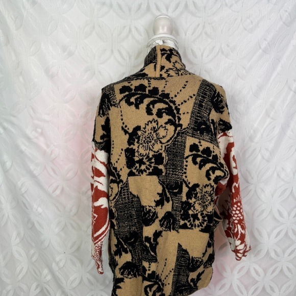 Anthropologie Lola Cocoon Cardigan‎ Contrast Floral Sweater Size XS/S - Picture 11 of 13